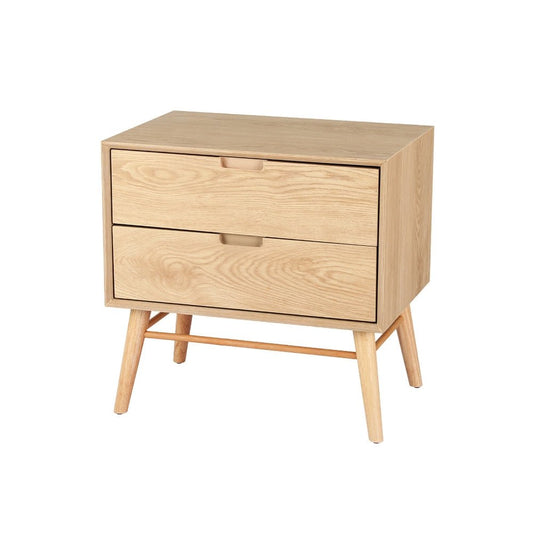 Artiss bedside table with 2 drawers for kids bedroom storage, stylish legs design.