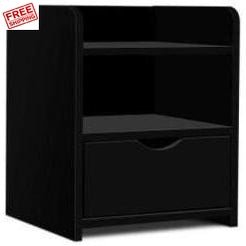 Furniture Artiss Bedside Table Drawer Black | Kids Mega Mart | Shop Now!