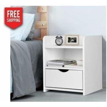 Furniture Artiss Bedside Table Drawer - White