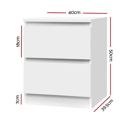 Kids white bedside table with drawers by Artiss for stylish and functional bedroom storage.