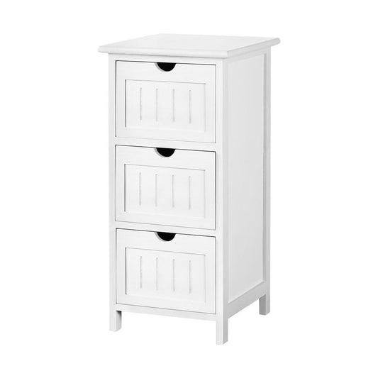 Artiss white bedside table, perfect for childrens bedroom storage. Modern design with ample space.