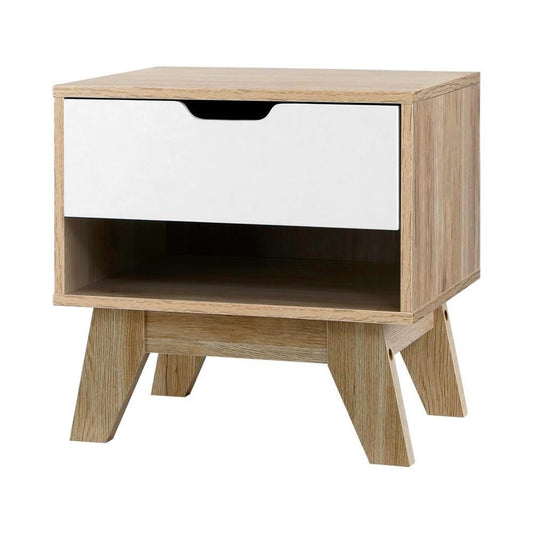 Artiss Wooden Bedside Table with Drawer for Kids Bedroom Organization and Storage