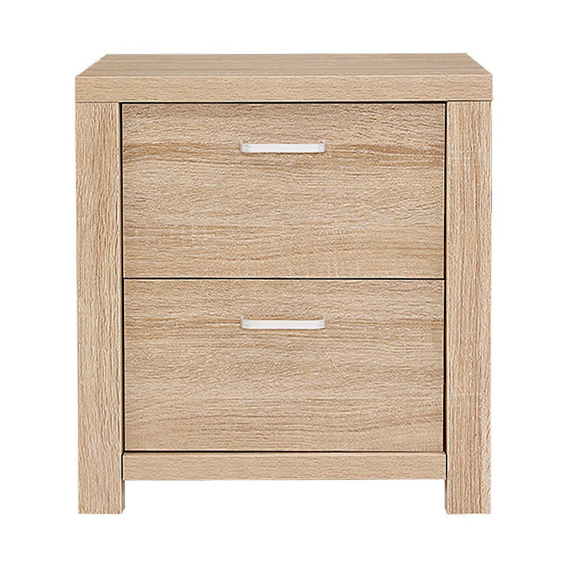 Buy Artiss Bedside Table with Drawers Beige Wood Australia