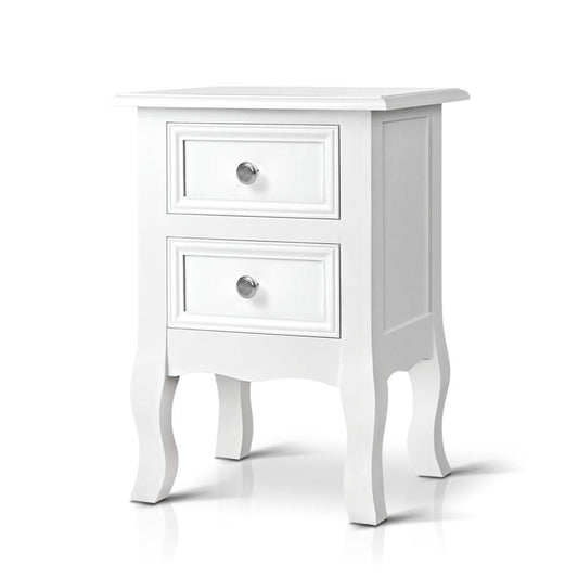 French-style bedside table with drawers for childrens bedroom storage and decoration.