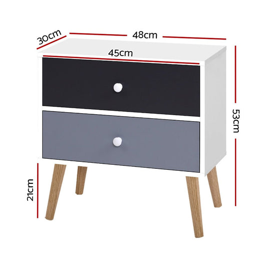 Kids colorful bedside table with drawers and storage | perfect for organizing toys and books.