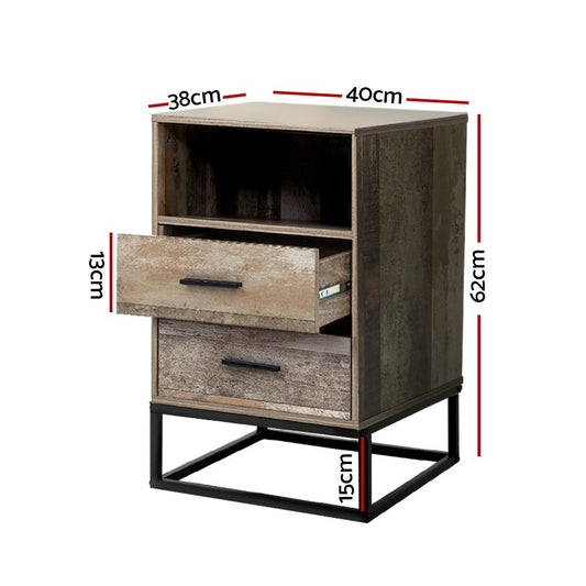 Artiss kids nightstand with drawers and cabinet for storage in wood material.