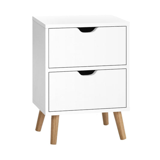 Artiss white bedside table with drawers, ideal storage solution for kids bedrooms.