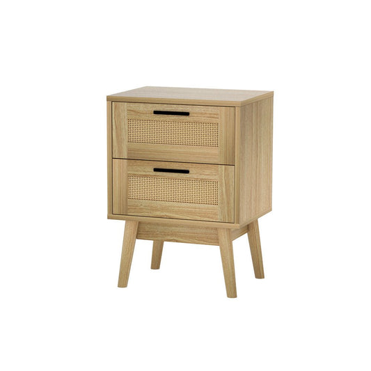 Artiss rattan bedside tables with 2 drawers, perfect storage for childrens bedrooms.