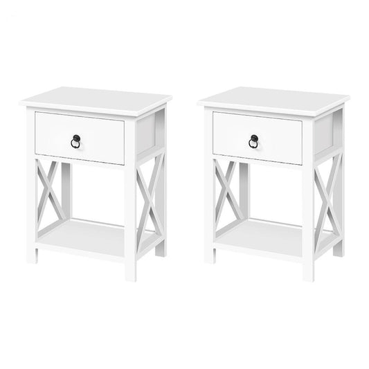 Set of 2 colorful Artiss bedside tables with drawers for childrens bedroom storage.