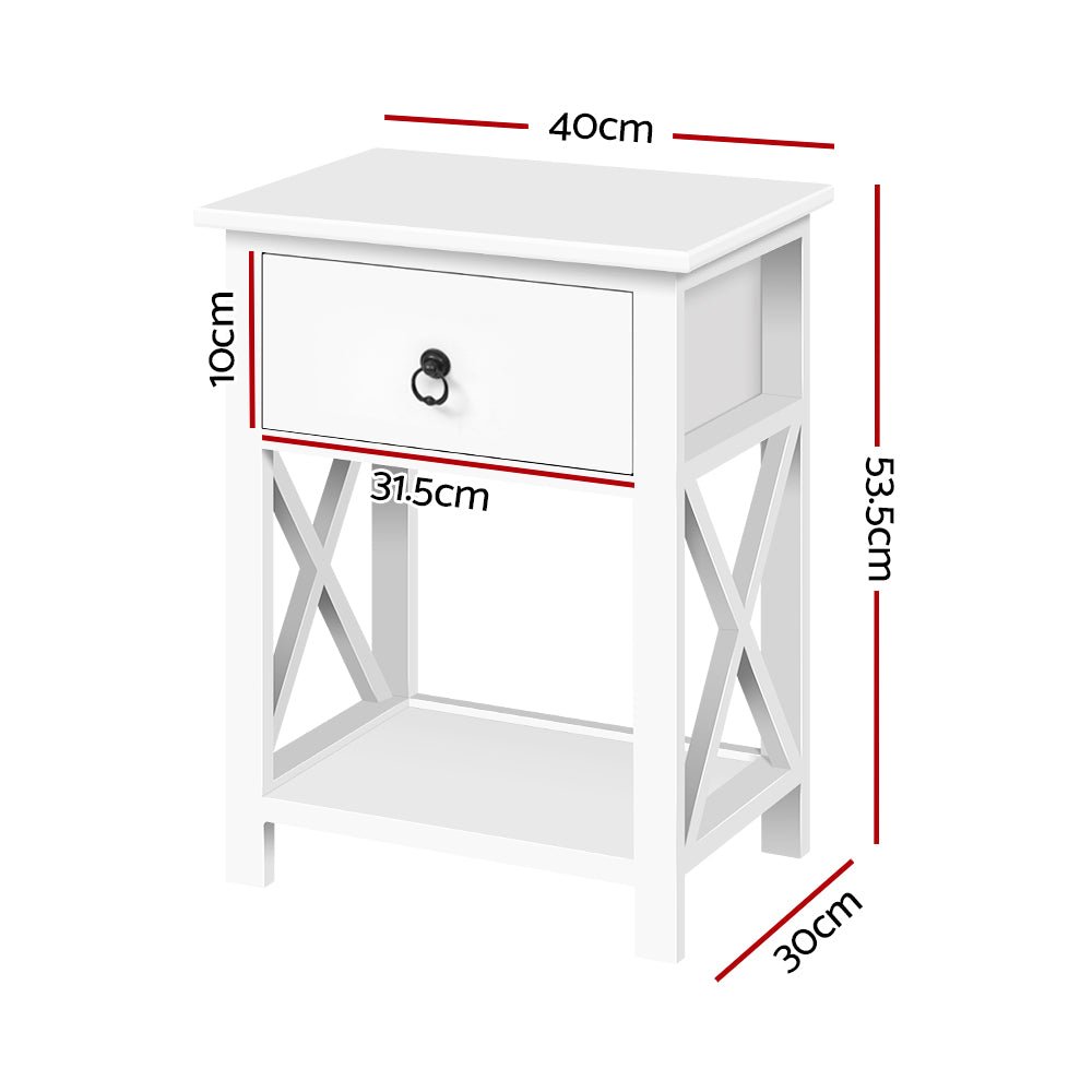 Artiss Bedside Tables with Drawers x2