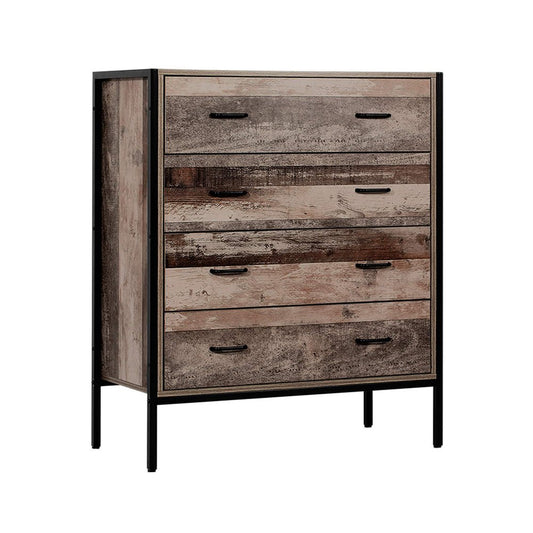 Artiss tallboy dresser with rustic industrial design for childrens room organization and storage.