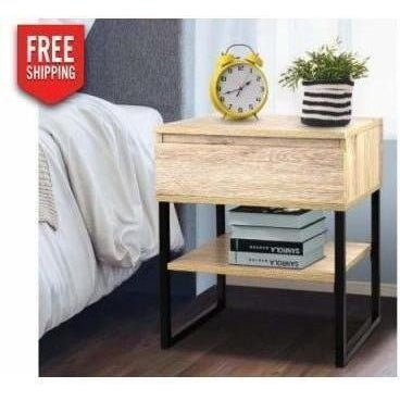 Furniture Artiss Chest Style Metal Bedside Table