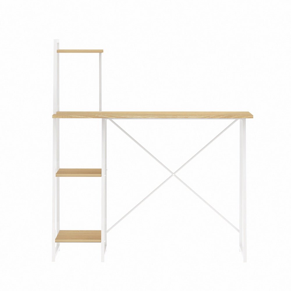 Kids Oak Computer Desk with Bookshelf Storage - 100CM, ideal for childrens study area.