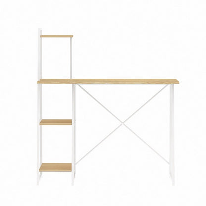 Kids Oak Computer Desk with Bookshelf Storage - 100CM, ideal for childrens study area.