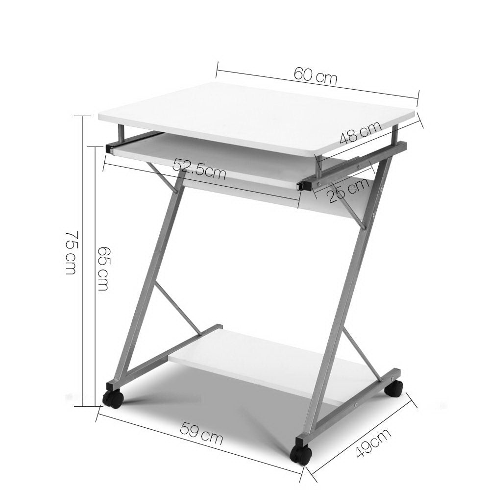 Artiss White Computer Desk featuring Keyboard Tray and Shelf, perfect for kids homework and play