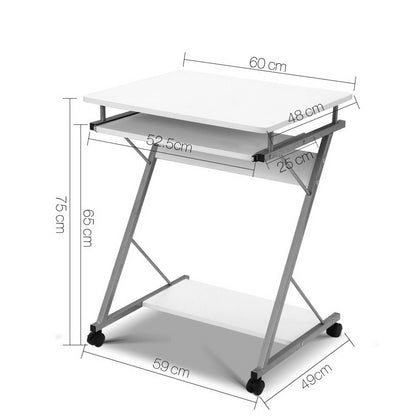 Artiss White Computer Desk featuring Keyboard Tray and Shelf, perfect for kids homework and play