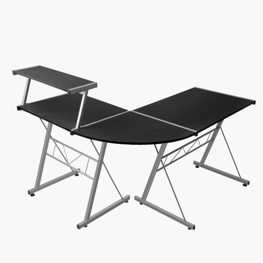Artiss L-Shape Black Computer Desk for Teens and Adults, ideal for kids study space.