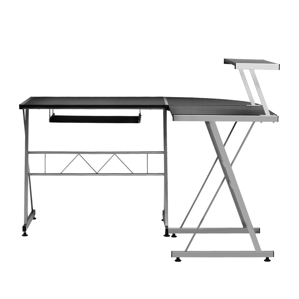 Artiss L-Shape Black Computer Desk for Teens and Adults, ideal for childrens study space