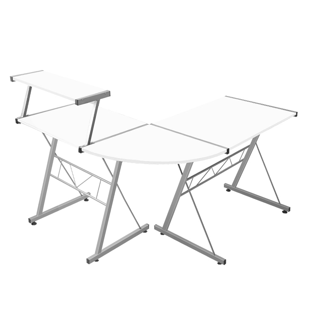 Artiss L-Shape White Computer Desk for Teens and Adults