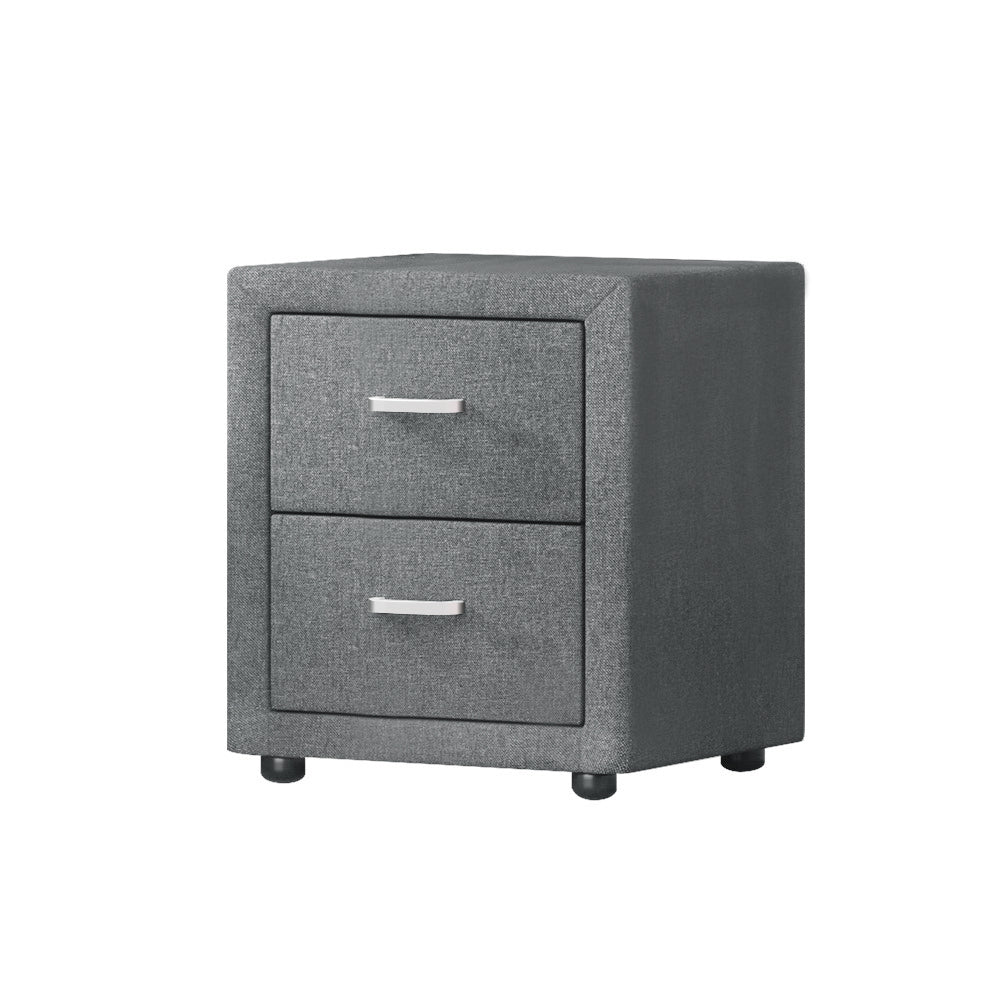 Gray fabric bedside table by Artiss, perfect for childrens bedroom storage with a modern touch.