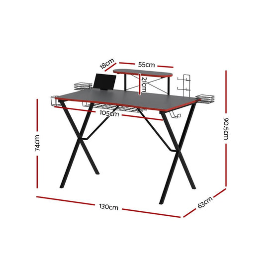 Artiss Gaming Desk with Storage Shelves for Kids Home Office | 105CM Compact Design