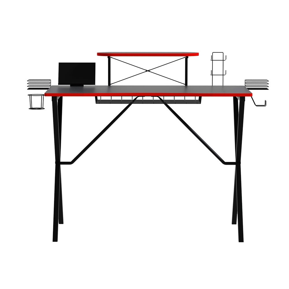 Artiss Gaming Desk Computer DesKing Single Table Storage Shelves Study Home Ofiice 105CM