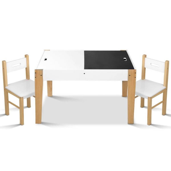 Artiss Kids Table and Chair Storage Desk White Natural | Kids Mega Mart | Shop Now!