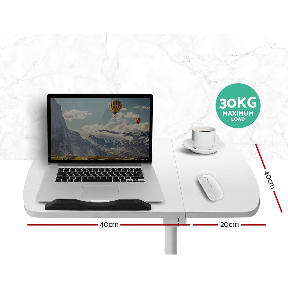 Artiss 360 rotating laptop stand with USB cooler in white, ideal for kids study corner.