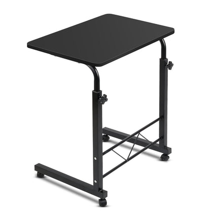 Portable black laptop table for kids home studying and gaming, easy to move and adjust.