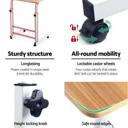 Artiss portable laptop desk in light wood, perfect for kids study and play at home.