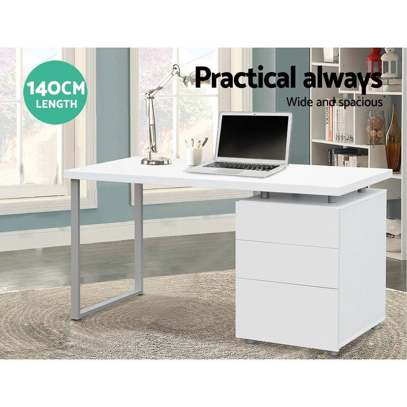 Artiss White Metal Desk - Workspace Setup