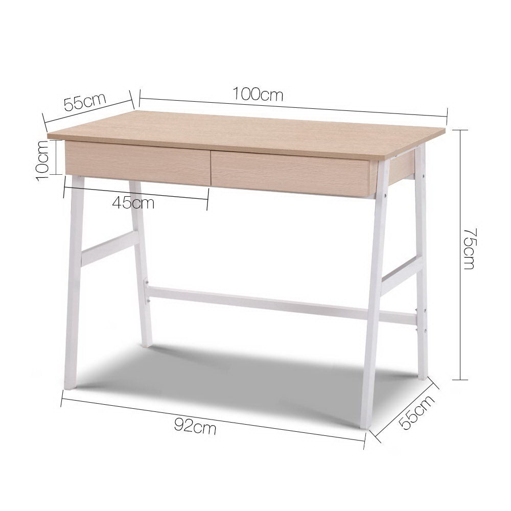 White and Oak Desk - Workspace Setup