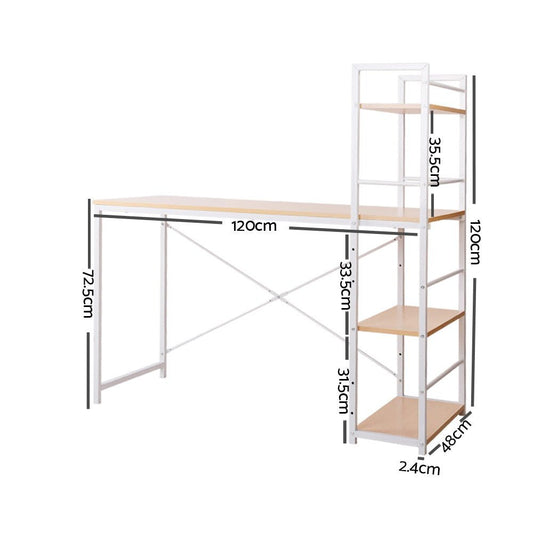 Artiss Hendon computer desk with 4-tier shelves, ideal for a childs study area.