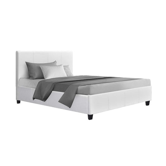 Artiss Neo White King Single Bed Frame | Stylish PU leather design for kids bedrooms.