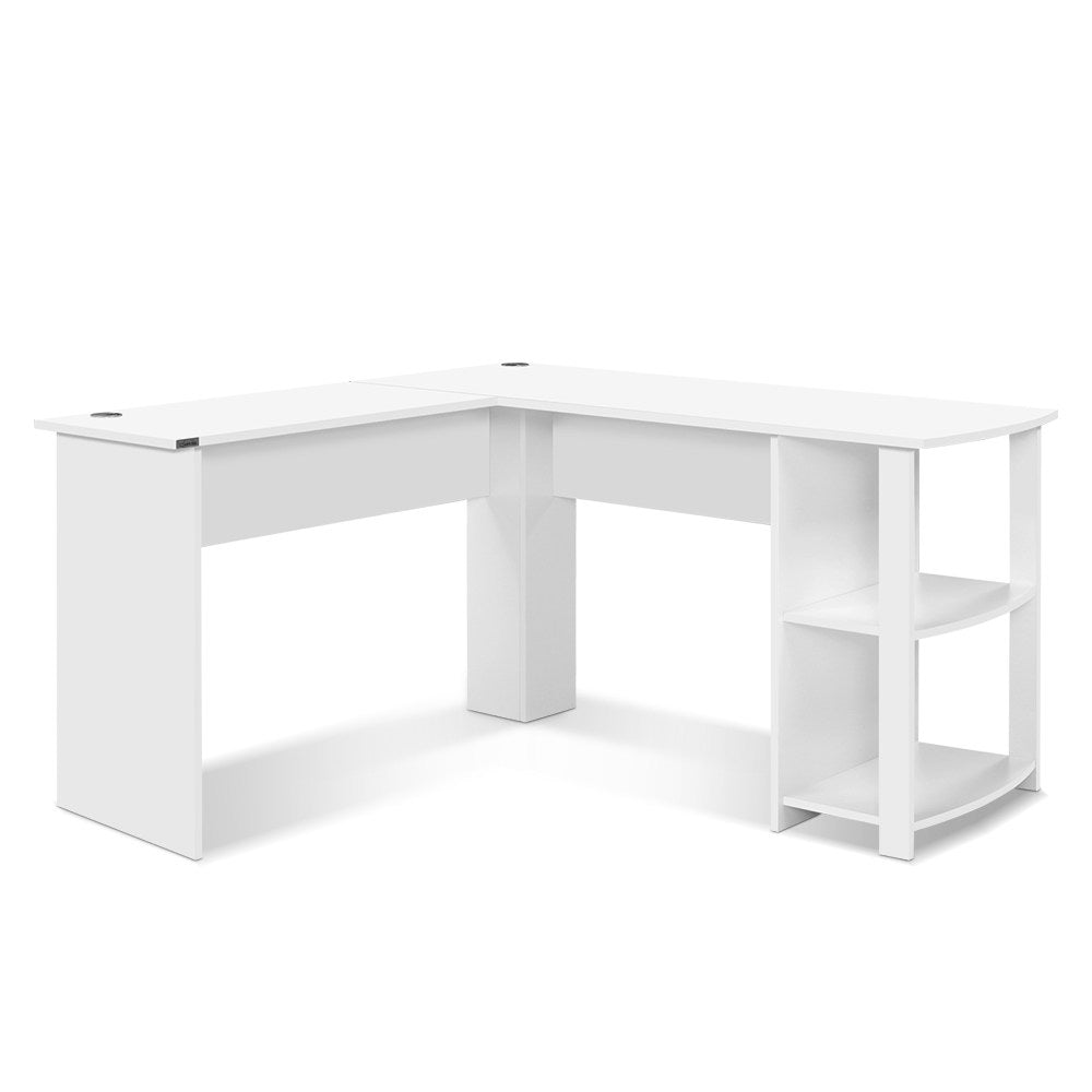 Artiss Office Computer Desk Corner Student Study Table Workstation L-Shape Shelf White | Kids Mega Mart | Shop Now!