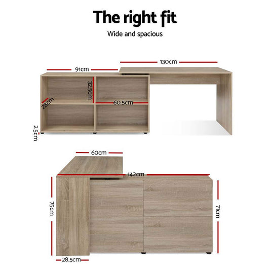 Kids corner desk with bookcase, suitable for study and storage in home office.