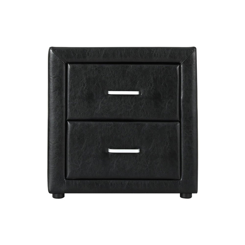 Artiss PU Leather Bedside Table Black - Shop Now!