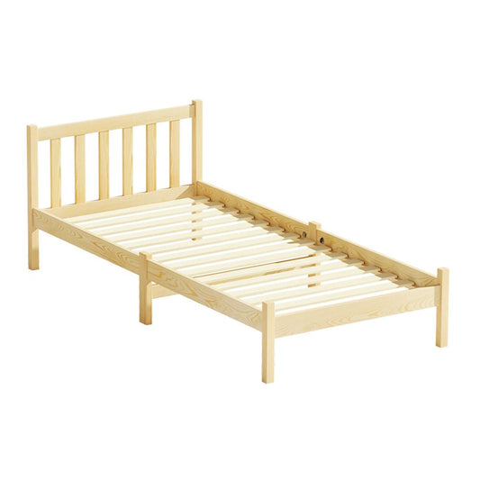 Single oak bed frame for kids by Artiss Sofie, sturdy wooden design for childs bedroom.