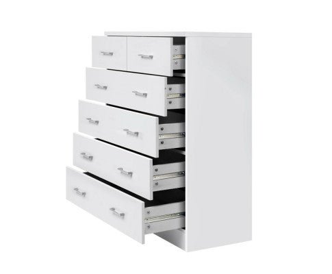 Shop Kids Furniture Artiss Tallboy 6 Drawers Storage Cabinet White