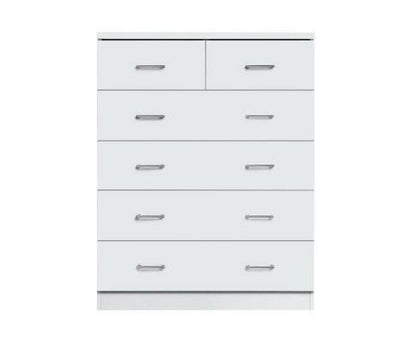 Artiss Tallboy 6 Drawers Storage Cabinet in White, ideal for kids bedroom organization.