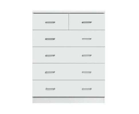 Buy Kids Furniture Artiss Tallboy 6 Drawers Storage Cabinet White
