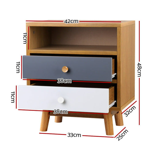 Artiss Wooden Bedside Table | charming, sturdy design for kids bedrooms, with drawer for storage.