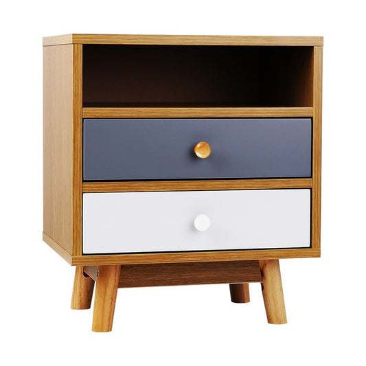 Artiss wooden bedside table with charming cutout design, ideal for kids bedroom décor.