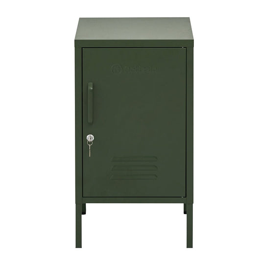 Green metal locker storage by ArtissIn for kids bedrooms, a fun and practical organization solution.