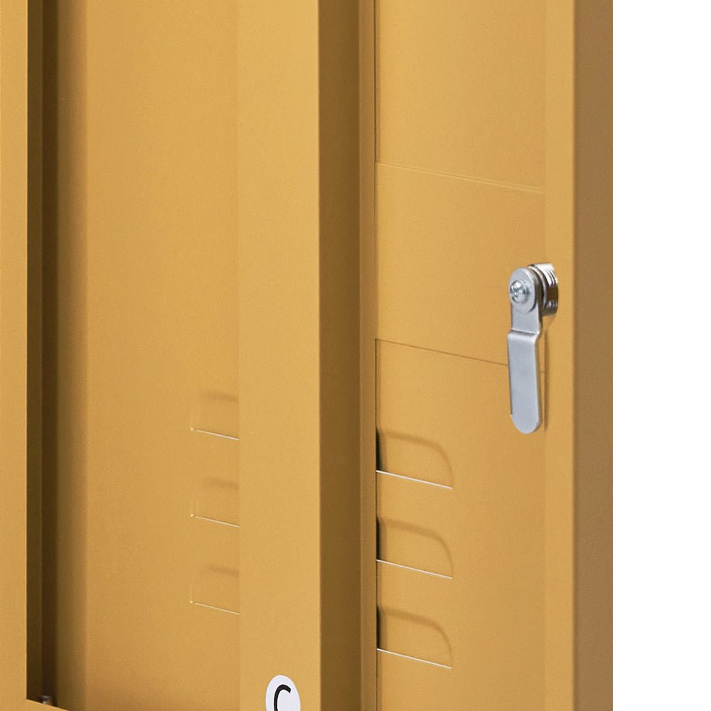 ArtissIn Sunshine Yellow Metal Locker Storage - Vibrant kids storage solution with retro flair.