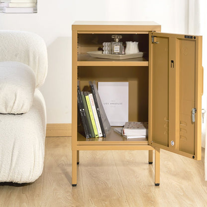 Vibrant Sunshine Yellow Metal Locker Storage by ArtissIn - Perfect Kids Organizational Solution.