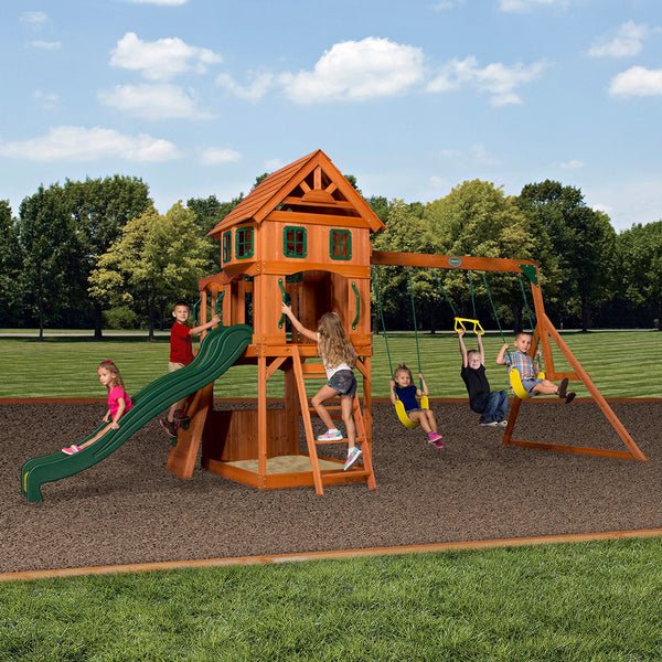 Backyard Discovery Atlantis Swing and Play Set - Perfect outdoor playset for childrens backyard fun.