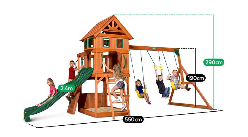 Backyard Discovery Atlantis Swing and Play Set | Fun-packed backyard play for kids outdoor adventure.