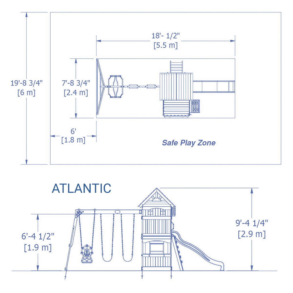 Backyard Discovery Atlantis Swing and Play Set for active outdoor fun at home.