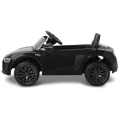 Audi R8 kids ride-on car 12V in sleek black, ideal for at-home playtime.